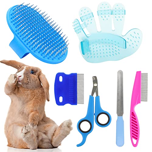 Rabbit Grooming Kit, Rabbit Brush for Shedding with Bunny Nail